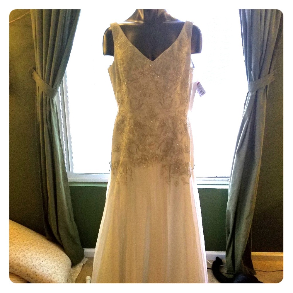Wedding dress, cream & gold